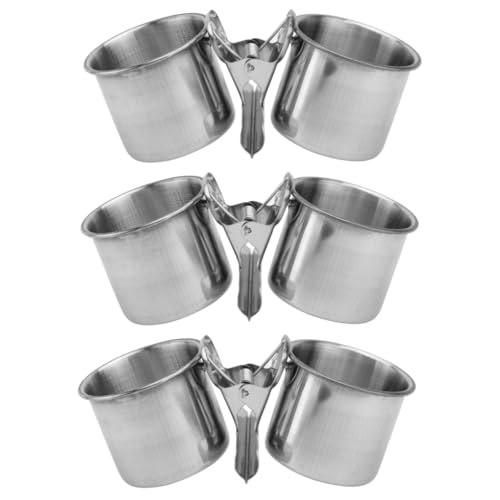 BESPORTBLE 3 Stück Vogel Futter und Wassernapf mit Clip Doppelnapf Design Langlebig und Leicht zu Reinigen Geeignet für Papageien und Käfige Praktischer Parrot Feeder für Vogelhaltung von BESPORTBLE