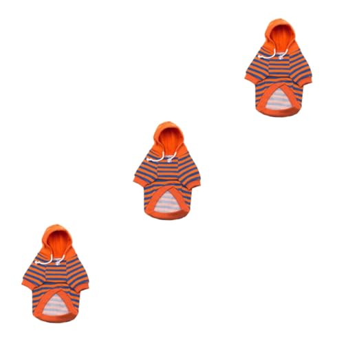BESPORTBLE 3 Teiliges Gestreiftes Haustier Sweatshirt Haustier Outfit Haustierkostü Atmungsaktive Haustierbekleidung Haustier Baumwollkleidung Haustier Overall Hundeshirt 4 Beine von BESPORTBLE