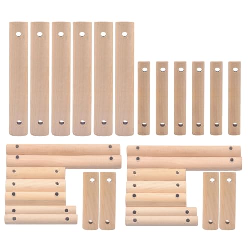 BESPORTBLE 30 Stück unbehandelte Hartholzstäbe, Ersatzleitersprossen, DIY-Haustierspielzeug aus Holz – Leiterkomponenten für Kleintiere für Vogelkäfig-Hamsterspielzeug von BESPORTBLE