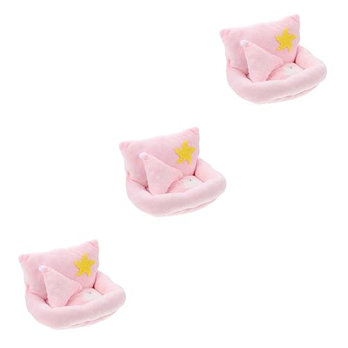 BESPORTBLE 3St Baumwollnest für Haustiere Hamstermatte Hamstersofa scrump plüsch Hamsterbetten kuschelhöhle haustierbett Spielzeug Plüschnest für Meerschweinchen Plüschhamsterbett Rosa von BESPORTBLE