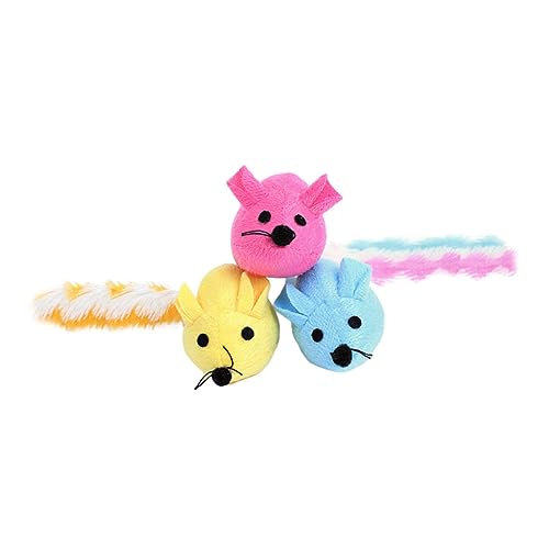 BESPORTBLE 3stücke Teiliges Katzenspielzeug Plüsch Mit Katzenminze Interaktives Teething Spielzeug Für Selbstbeschäftigung Und Spaß Für Katzen Bunte Mäuse Für Unendliches von BESPORTBLE