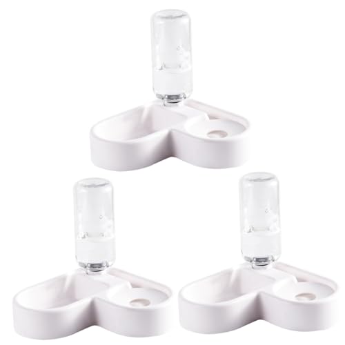 BESPORTBLE 3stücke Automatischer Wasserspender Und Futternapf Für Katzen Und Hunde rutschfest Auslaufsicher Mit Elegantem Design Praktisch Für Zuhause Und Unterwegs Weiß von BESPORTBLE