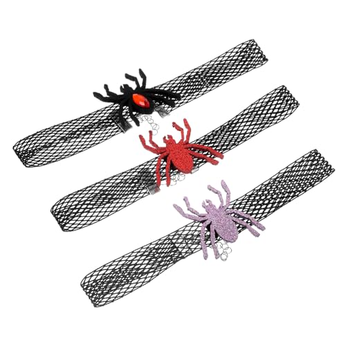 BESPORTBLE 3stücke Teiliges Halloween Katzenhalsband Mit Spinnenanhängern Verstellbares Mesh Design Für Partys Und Fotoshootings Kostüm-Dekoration Für Haustiere von BESPORTBLE