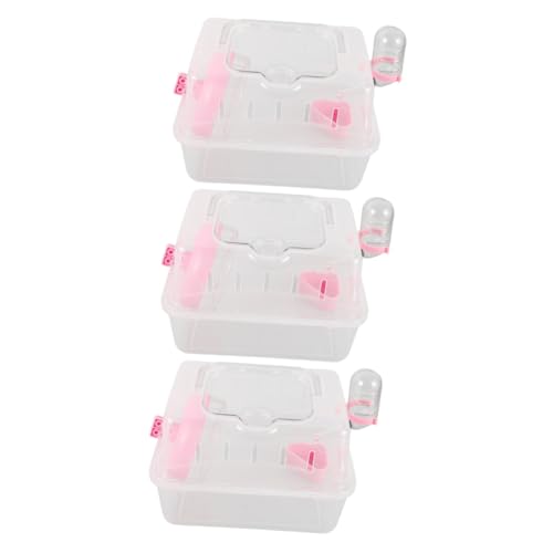 BESPORTBLE 3stücke Hamster Transportbox Robustem Tragbarer Käfig Für Kleintiere Für Und Outdoor-aktivitäten Mit Futter Und Wasserversorgung Transparent von BESPORTBLE