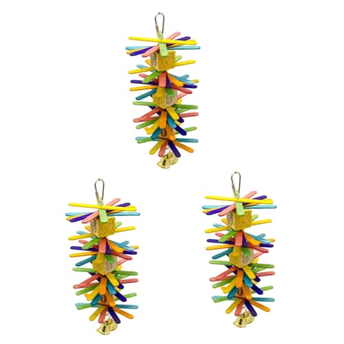 BESPORTBLE 3St Haustier Beißspielzeug Spielzeug für Vögel Papageienbissspielzeug Vögel Spielzeug Bird Toys Parrot Toys Vogelhängespielzeug Vogelspielzeug Papageienspielzeug Hölzern von BESPORTBLE