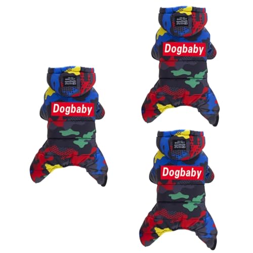 BESPORTBLE 3stücke Thick Dog Winter Coat Camouflage Für Pug Warmes Wasserabweisendes Hundepullover Mit Kapuze Für Outdoor-aktivitäten Im Winter von BESPORTBLE
