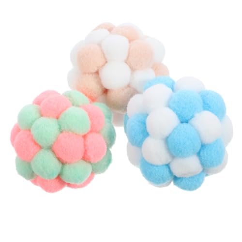 BESPORTBLE 3St Katzenglockenball Katzenkratzer Katze hüpfend interaktive Katze Katzennäpfe Interactive Toys Glowing Toy katzenkugel Bälle für Katzen Kratzball für Katzen Plüsch von BESPORTBLE