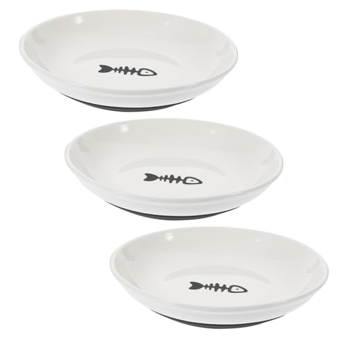 BESPORTBLE Flaches Katzennapf-Set Aus Keramik Breiter Futter- Und Wassernapf Für Kätzchen Boden Ohne Silikon Runde Katzenteller Für Nass- Und Trockenfutter 3-teilig Schwarzes Silikon BESPORTBLE Flaches Katzennapf-Set Aus Keramik Breiter Futter- Und Wassernapf Für Kätzchen Boden Ohne Silikon Runde Katzenteller Für Nass- Und Trockenfutter 3-teilig Schwarzes Silikon von BESPORTBLE