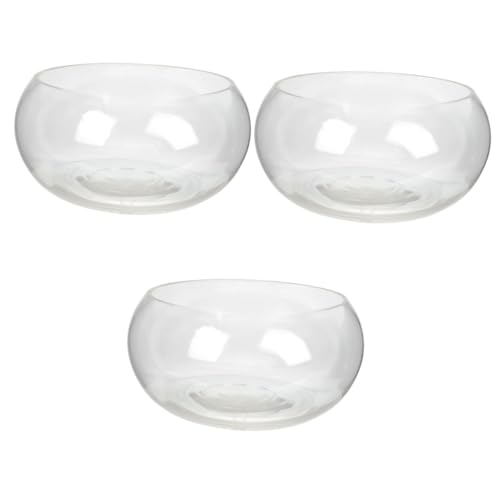 BESPORTBLE 3stücke Glasfischschale Für Pflanzen Und Fische Runde Terrarium-Dekoration Transparentes Aquarium Für Schreibtisch Für Kleine Räume Und Büros von BESPORTBLE