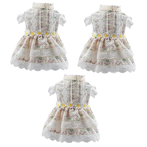 BESPORTBLE 3-teiliges Modisches Hundekleid Mit Blumenmuster Für Hunde Kleidungsrock Entzückendes Hundeoutfit Für Welpen von BESPORTBLE