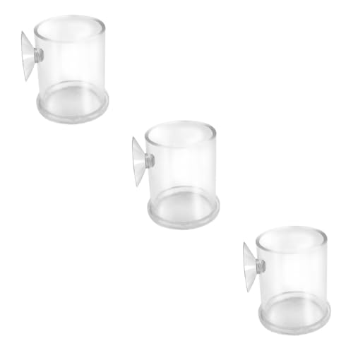 BESPORTBLE 3stücke Acryl Futterring Für Aquarienfische Mit Saugnapf Praktischer Futterspender Für Zierfische Geeignet Für Flakes Und Schwimmendes Futter Transparentes Design Zur Einfachen von BESPORTBLE