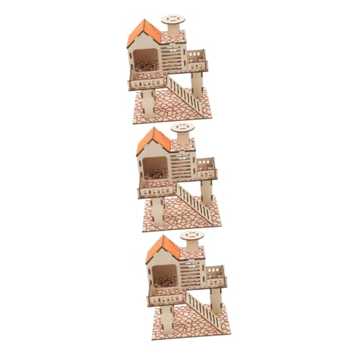 BESPORTBLE 3stücke Holz Hamsterhaus Mit Kletterleiter Gemütliches Versteck Und Spielplatz Für Kleine Haustiere Für Hamster Zwerghamster Und Meerschweinchen Fördert Bewegung Und Erkundung von BESPORTBLE