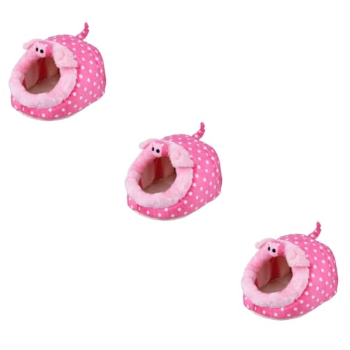 BESPORTBLE 3stücke Mini Warm Sleep Pet Cushion Pad Für Hamster Igel Eichhörnchen Und Kleine Tiere Pinkes Schwein Design s Gemütliches Und Weiches Nest Für Kleintiere Für Käfige von BESPORTBLE