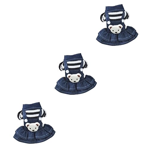 BESPORTBLE 3st Hundebekleidung Haustier Schrank Sommerkleidung Für Hunde Jeans-Overall Für Hunde Welpenkleid Für Hund Frühling Welpenkleidung Für ädchen Hundekleidung ädchen Hunde-Overalls von BESPORTBLE
