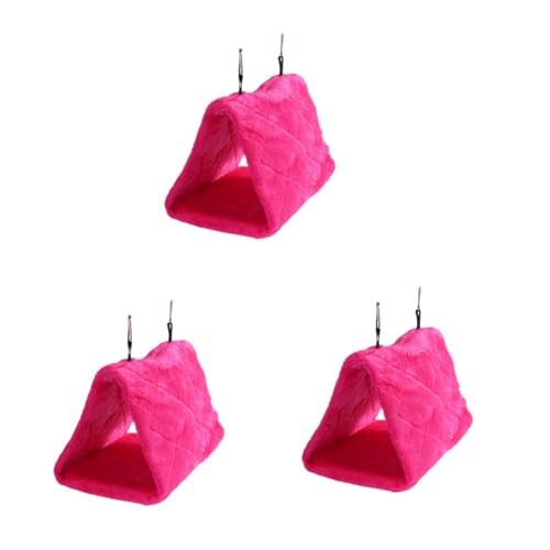 BESPORTBLE 3stücke Adorable Vogel Schlafhängematte Für Papageien Warmes Plüsch Nest Für Käfige Rosy Für Wellensittiche Und Nymphensittiche Fördert Balance Und Komfort von BESPORTBLE