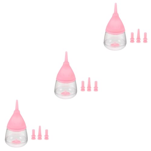 BESPORTBLE 3st Pet-Flasche Haustier Welpenfläschchen Welpenflaschen Zum Stillen Welpen-Flasche Babyflasche Für Kleine Tiere Welpenflasche Zum Stillen Neugeboren Kätzchen Hase Kieselgel Rosa von BESPORTBLE