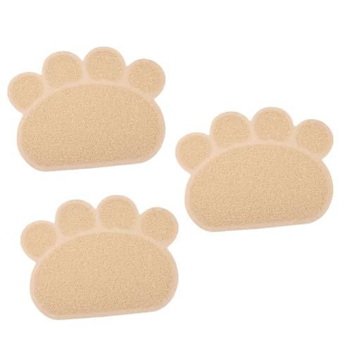 BESPORTBLE 3st Tragbare Welpen-kätzchen-matten Katze Wohnungskatzen Katzenfuttermatte Betten Für Wohnungskatzen Waschbare Katzenstreu Katzenboxen Für Wohnungskatzen Wurf PVC Beige von BESPORTBLE