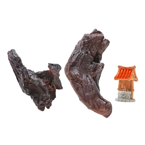 BESPORTBLE 3stücke Aquarium Dekor Simulation Holz Ornament Für Lebensraum Fischversteck Mikro Holz Terrarium Zubehör Süßwasser Tank Versteck Baumstamm Handwerk Natürlich von BESPORTBLE