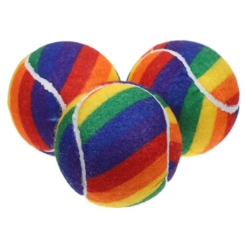 BESPORTBLE 3stücke Elastische Tennis-trainingsbälle Für Haustiere Trainingstennisbälle Aus Gummi Farbige Tennisbälle Für Apportieren Und Spielen Im Freien von BESPORTBLE