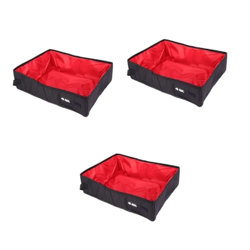 BESPORTBLE 3stücke Portable Katzenstreu Box Wasserdichtem Oxford Leicht Zu Reinigen Für Katzen Und Kätzchen Kleine Rot BESPORTBLE 3stücke Portable Katzenstreu Box Wasserdichtem Oxford Leicht Zu Reinigen Für Katzen Und Kätzchen Kleine Rot von BESPORTBLE