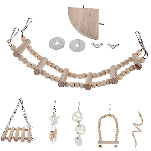 BESPORTBLE 4 Sets Papageien-Spielzeug-Set Vogel-kauspielzeug Holzschaukel Vogel-sitzstange Spielzeug Für Sittiche Aras Finken Sicheres Naturmaterial BESPORTBLE 4 Sets Papageien-Spielzeug-Set Vogel-kauspielzeug Holzschaukel Vogel-sitzstange Spielzeug Für Sittiche Aras Finken Sicheres Naturmaterial von BESPORTBLE
