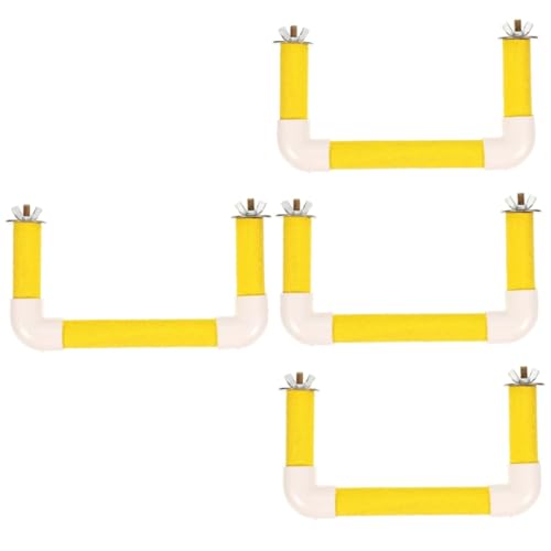 BESPORTBLE 4 Sätze U-förmiger Papageienbarsch Vogelspielzeug vogelgitter Papageienständer Holz Vogelzug Spielzeug Spielzeuge Vogelkäfig Vogel Stehen robuster Papageienbarsch Taube Spielstand von BESPORTBLE