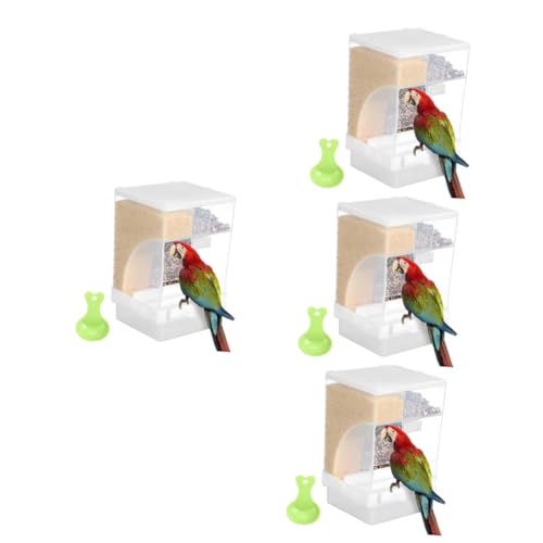 BESPORTBLE 4 Sets Papageien Vogelfutterspender Löffel Vogelfutterspender Automatischer Haustier Futterspender Vogelfutternapf Vogelfütterungswerkzeug Automatischer Sittich von BESPORTBLE