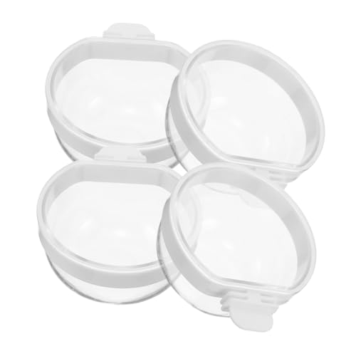 BESPORTBLE 4 Stück Finch Wellensittich Samen L Wasserhalter Vogelkäfig Transparent Zu Nymphensittich Sittich Papageien Tablett Vogel Pet Bowls Wellensittiche Käfig Hängende Wiederverwendbar von BESPORTBLE