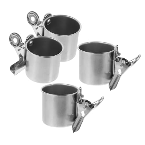 BESPORTBLE 4 Stück Futternäpfe Aus Edelstahl Für Vogelkäfige Multifunktionale Futter- Und Wassernäpfe Für Papageien Kein Vogelfutterspender Mit Klemme BESPORTBLE 4 Stück Futternäpfe Aus Edelstahl Für Vogelkäfige Multifunktionale Futter- Und Wassernäpfe Für Papageien Kein Vogelfutterspender Mit Klemme von BESPORTBLE