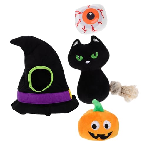 BESPORTBLE 4stücke Teiliges Halloween Kauknochen-spielzeugset Für Hunde Bissfestes Kuscheliges Spielzeug Für Welpen Stressabbau Und Zahnreinigung Für Unabhängiges Spielen von BESPORTBLE