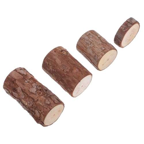 BESPORTBLE 4stücke Miniatur-holzstumpf Als Terrarium-Dekoration Für Hamsterkäfig Künstlicher Baumstumpf Mit Moos Für Kleintier-lebensraum -Ornament Für Garten Und Möbel DIY-hobbystück von BESPORTBLE