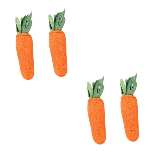 BESPORTBLE 4stücke Loofah Karotten Spielzeug Für Kleintiere Sicheres Kau Und Zähnereinigungs-Spielzeug Für Hamster Und Kaninchen Für Beschäftigung Und Zahnpflege Orange von BESPORTBLE