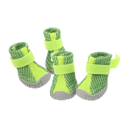 BESPORTBLE 4 Stück Haustier Jahreszeiten Sportschuhe Kleine Hundebereich Schuhe für Welpen für kleine Hunde Schuhe für Hunde klein Polyester Grün von BESPORTBLE