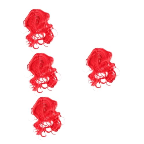 BESPORTBLE 4 Stück Hunde-lockenperücke Welpen-lockenperücke Welpen-Locken-Kopfschmuck Party-hundeperücke Haustier-Cosplay-haarteil Einfach Zu Tragen Elastisches Band Für Veranstaltungen von BESPORTBLE