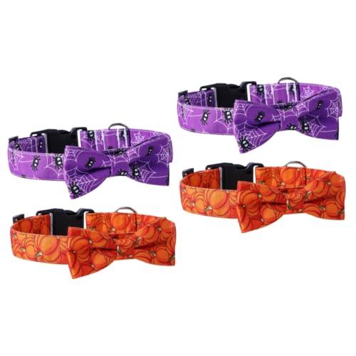 BESPORTBLE 4 Stück Haustierhalsband Halloween Haustierhalsbänder Verstellbares Halsband Feiertags Katzenfliege Verstellbare Hundedekoration Welpenhalsband Glocke Halloween von BESPORTBLE