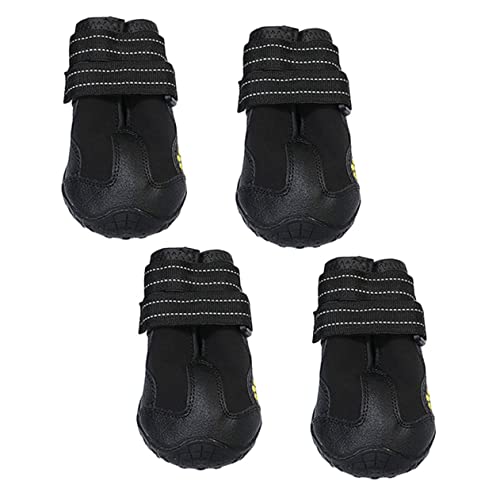 BESPORTBLE Bequeme Robuste Hundeschuhe 4er-Pack Keine Hundestiefel Schutzschuhe Für Welpen Größe 8 Schwarz BESPORTBLE Bequeme Robuste Hundeschuhe 4er-Pack Keine Hundestiefel Schutzschuhe Für Welpen Größe 8 Schwarz von BESPORTBLE
