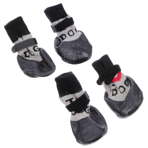 BESPORTBLE 4stücke Hundeschuhe Wolle Weiche Bequeme Pfotenschutz-socken Für Innen Und Außen Für Kleine Und Mittelgroße Hunde Love von BESPORTBLE