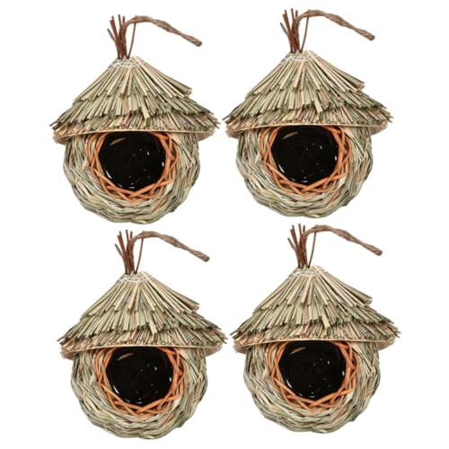BESPORTBLE 4 Stück Kolibri- aus Vogelzuchthaus natürliches Vogelnest vogelhaus Zubehör hängendes Papageiennest Sittich Nest empfindlich Vögel Eichhörnchen schmücken Gras von BESPORTBLE