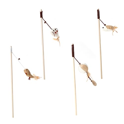 BESPORTBLE Katzen-Teasing-Set 4-teilig Katzenangel Mit Glocke – Holzgriff Haustierbedarf BESPORTBLE Katzen-Teasing-Set 4-teilig Katzenangel Mit Glocke – Holzgriff Haustierbedarf von BESPORTBLE