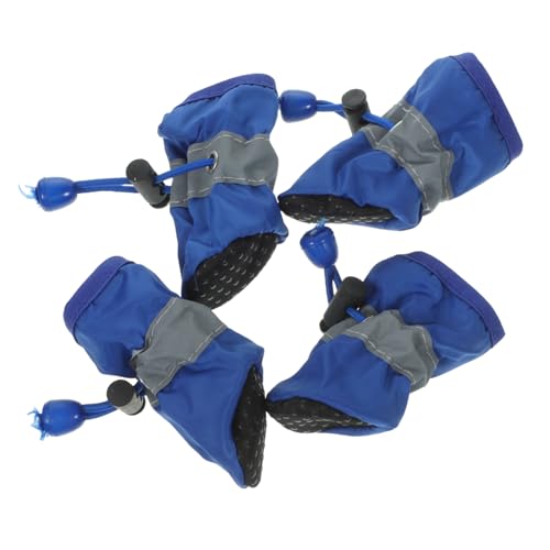 BESPORTBLE 4stücke wasserdichte Hundeschuhe Ganzjahresstiefel Für Kleine Bis Mittelgroße Hunde Mit Pfotenschutz Vor Und Sand rutschfeste Sohlen Für Outdoor- s Blau von BESPORTBLE
