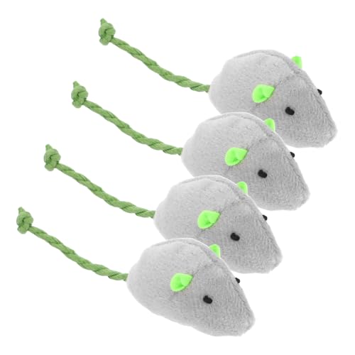 BESPORTBLE 4stücke Plüsch Mäuse Für Katzen Interaktives Kauspielzeug Weichem Material Für Drinnen Für Kätzchen Und Katzen Und von BESPORTBLE