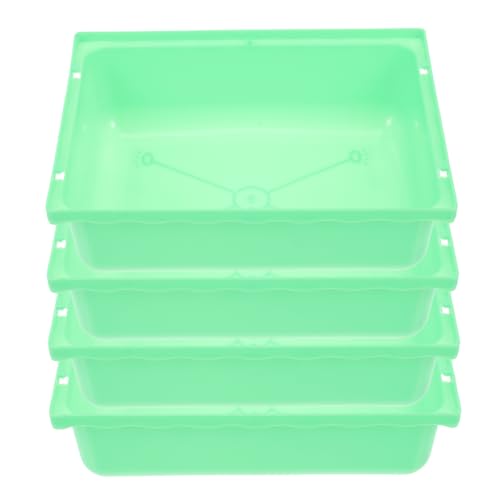 BESPORTBLE 4 Stück Tablett Für Hamsterkäfig Deckel Eidechsenfutter Frettchenkäfig Haustier Rennmaus Ratte Futterspender Heufütterung Kaninchenstall Hamsterspielzeug Hirse Plastik Light Green von BESPORTBLE