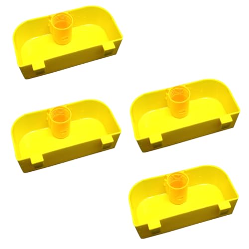 BESPORTBLE 4 Stück Wasserführer Zubehör Für Vogelkäfige Automatischer Papageientrinker Papagei Trinkflasche Papageien-wasserspender Solar-vogelhäuschen Vogel Tisch Haustier Plastik Yellow von BESPORTBLE