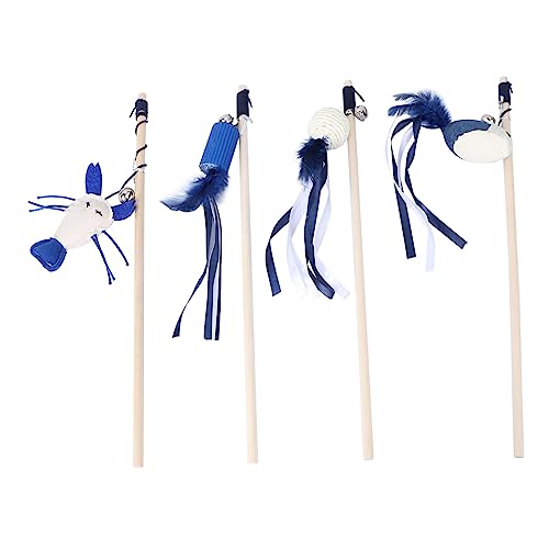 BESPORTBLE Katzenspielzeug Mit Holzgriff – 4er-Pack Katzenangel Mit Interaktives Katzenspielzeug Katzenangelstab Mit Glöckchen Haustierbedarf Für Das Spielen Von Kätzchen BESPORTBLE Katzenspielzeug Mit Holzgriff – 4er-Pack Katzenangel Mit Interaktives Katzenspielzeug Katzenangelstab Mit Glöckchen Haustierbedarf Für Das Spielen Von Kätzchen von BESPORTBLE