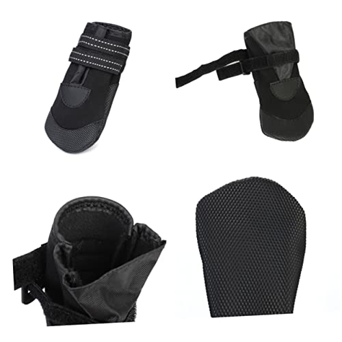 BESPORTBLE 4 Stück rutschfeste Hundeschuhe Schwarze Stiefel Reflektierende Hundeschuhe Pfotenschutz Für Haustiere Hunde Haustiere Stiefel Wanderschuhe Für Herbst Und Winter Black BESPORTBLE 4 Stück rutschfeste Hundeschuhe Schwarze Stiefel Reflektierende Hundeschuhe Pfotenschutz Für Haustiere Hunde Haustiere Stiefel Wanderschuhe Für Herbst Und Winter Black von BESPORTBLE