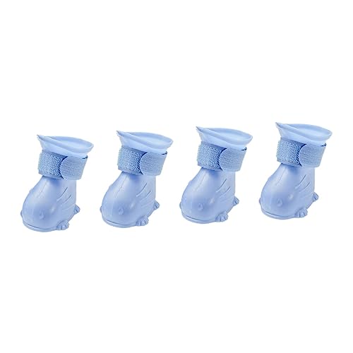 BESPORTBLE 4 Stück wasserdichte Schuhe Hund für Pfoten Hunde Winterschuhe für Haustiere Stiefel Hund Nagel Dog Snow Shoes Dog Shoes tep Welpen-Regenschuhe rutschfeste Regenschuhe Schritt Blue von BESPORTBLE