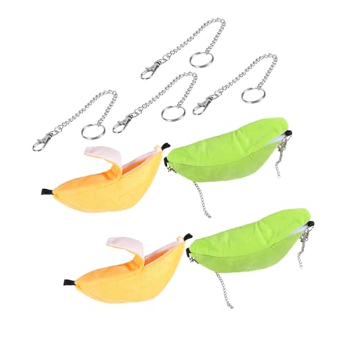 BESPORTBLE 4 Teiliges Banane Kleines Tierbett Hängendes Kuschelnest für Schlaf Spielplatz Baumwollbett für Hamster und Kleintiere Vielseitig Nutzbar von BESPORTBLE