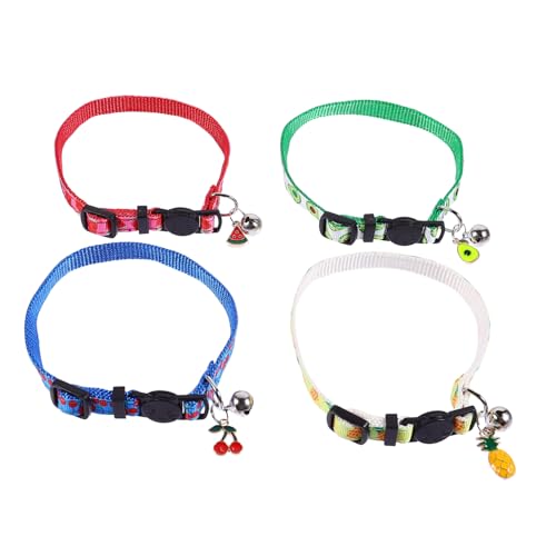 BESPORTBLE 4stücke Haustier-glockenhalsband Haustier-Halskette Haustier-obstkette Haustier- Für Kleine Kätzchen Und Sommerfruchtiger Stil Hautfreundlich Elastisch Abnehmbar von BESPORTBLE