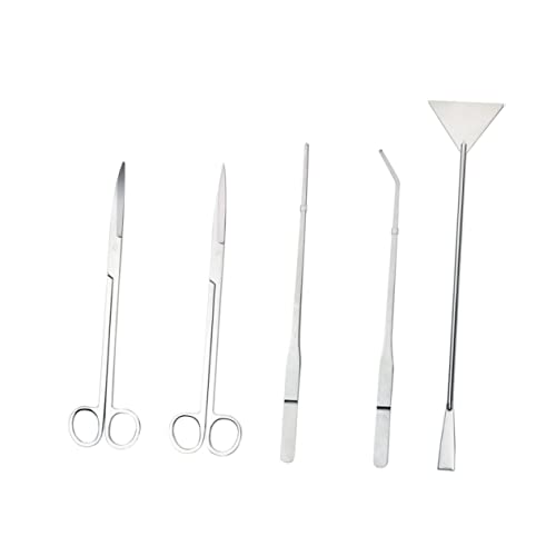 BESPORTBLE 5 1 Werkzeuge für Wasserpflanzen Aquarium Bausatz Aquascaping kit Aquatic Plant Tools Pinzetten-Scherenwerkzeuge aus Edelstahl Pinzette Scherenspatel Aquascaping-Kit für Aquarien von BESPORTBLE