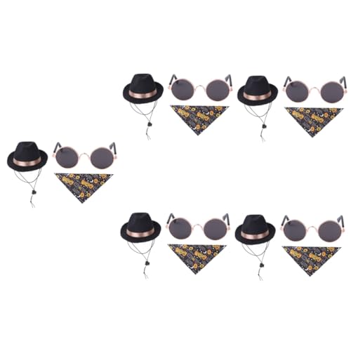 BESPORTBLE 5 Sätze Halloween-Hut Kleiner Hund Hut Für Hund Geschirr Für Kaninchenkleider Dreieckstuch Für Hunde Formelle Kopfbedeckung Für Hunde Smokinghut Für Haustiere Kostüm Polyester von BESPORTBLE